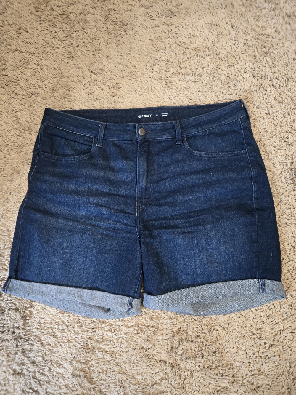 Old Navy Dark Blue Denim Rolled-Hem Women’s Shorts